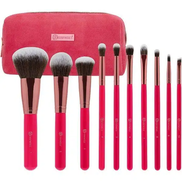 ست براش 10 تایی بی اچ کازمتیک همراه با کیف bh cosmetic bombshell