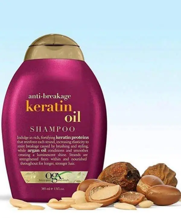 شامپو روغن کراتین او جی ایکس OGX 385 تقویتی و ضد موخوره قوی