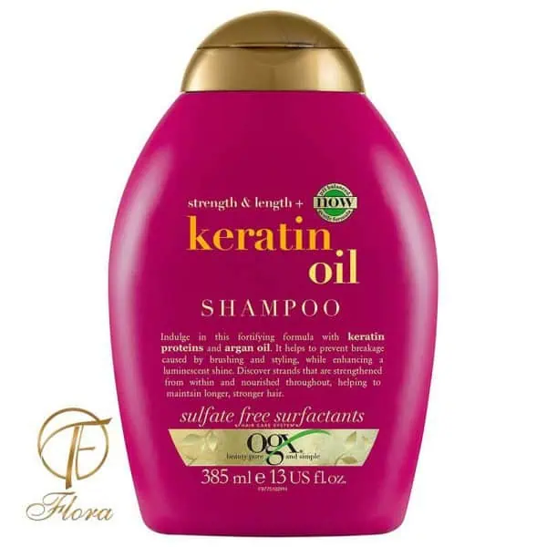 شامپو روغن کراتین او جی ایکس OGX 385 تقویتی و ضد موخوره قوی