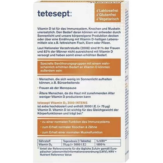قرص ویتامین D3 3000 تتسپت